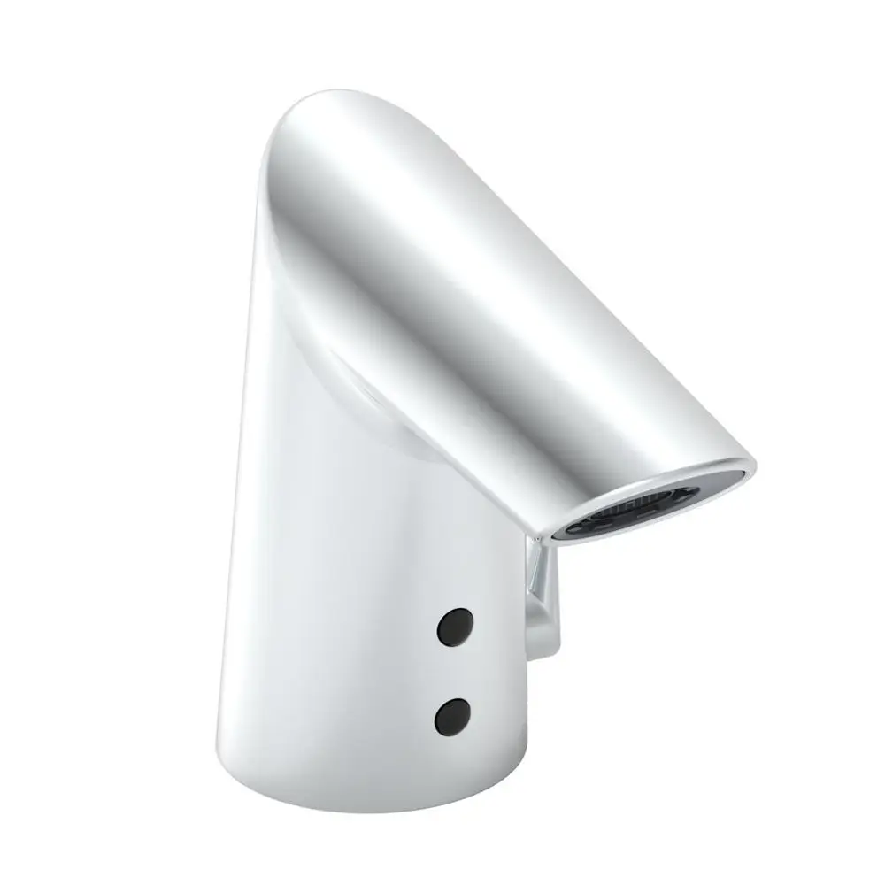 Waschtischbatterie in Chromoptik von HANSA mit ausgegossenem Wasserstrahl, minimalistisches Design und einer Ausladung, die eine einfache Handhabung ermöglicht.